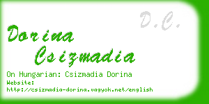 dorina csizmadia business card